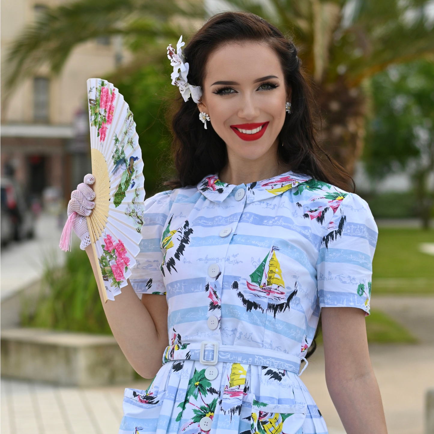 Daphne Dress in Cotton Seaside Print