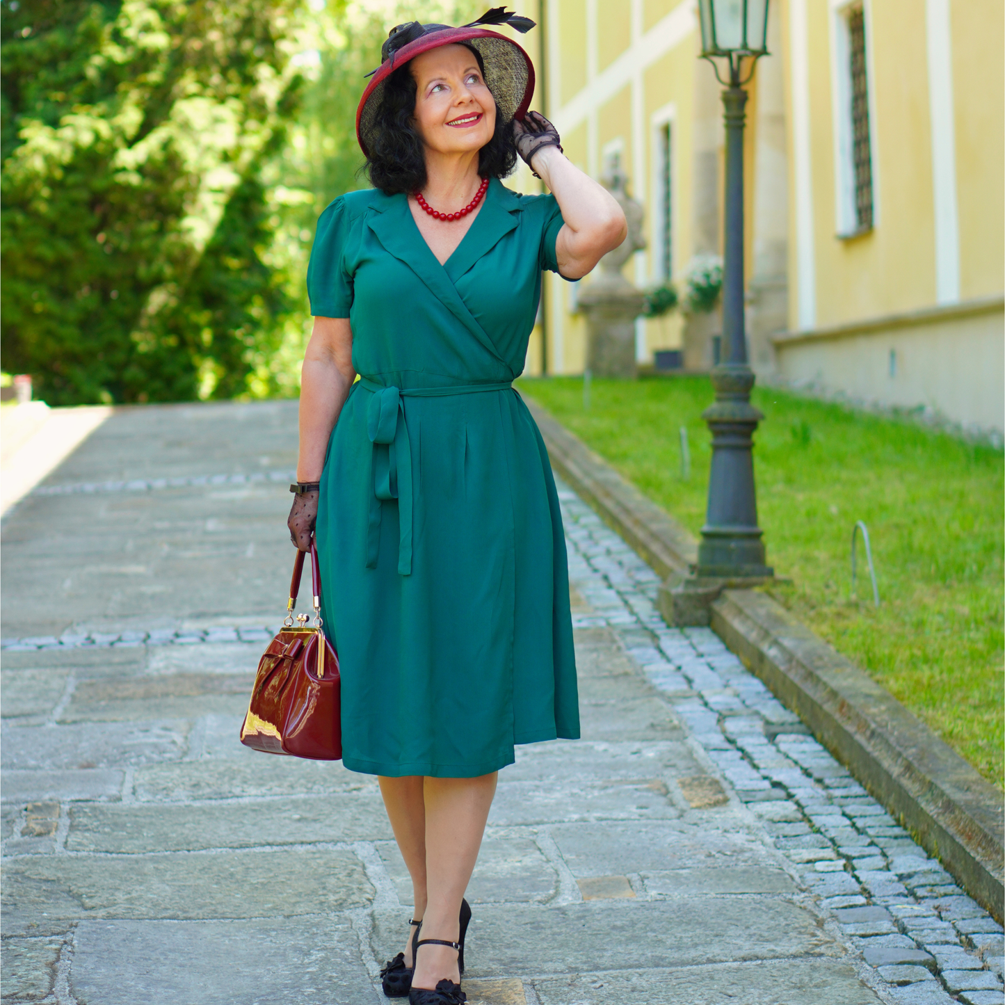 Peggy Wrap Dress in Hampton Green