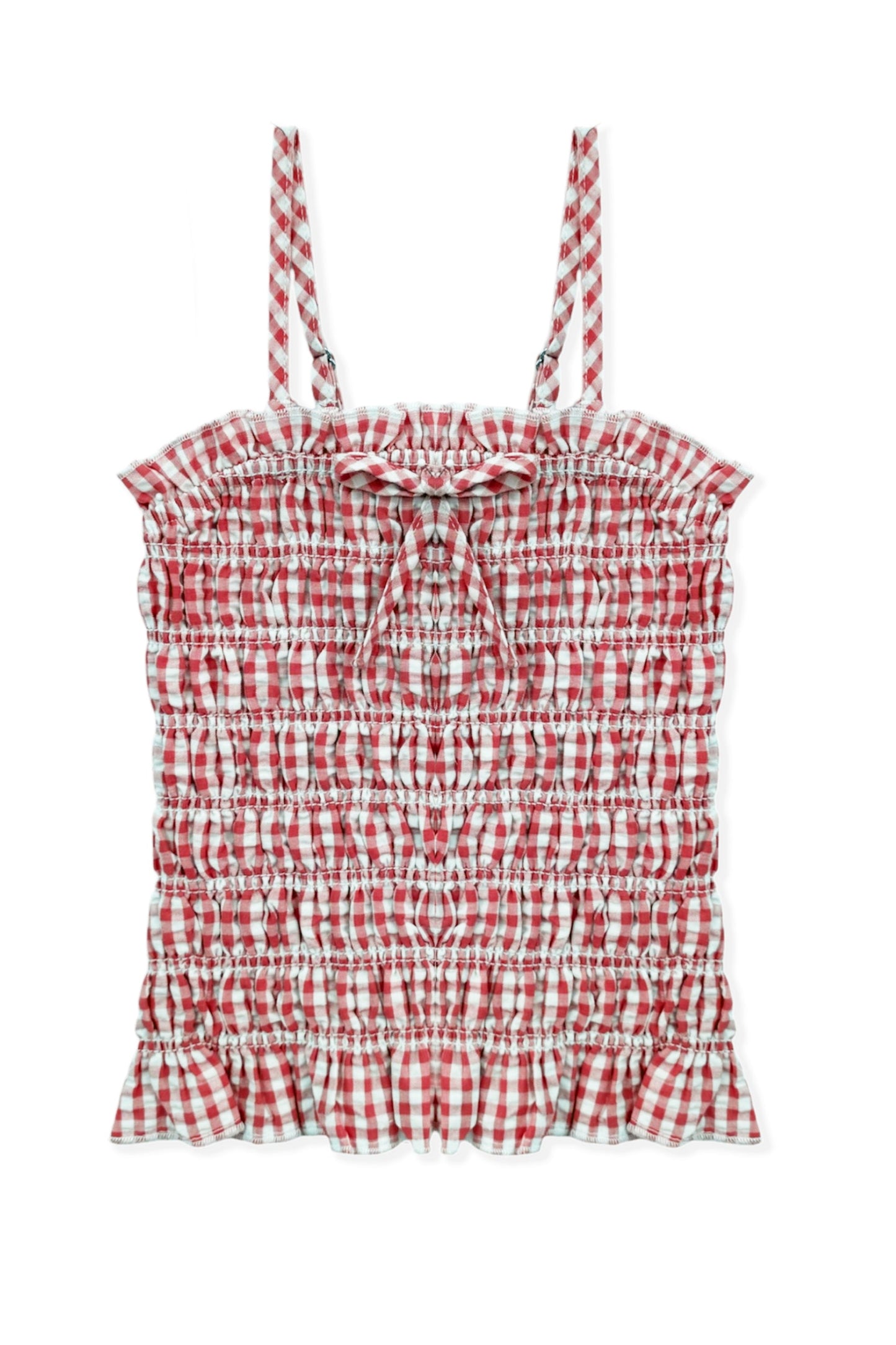 TWEEN ALMA SEERSUCKER SMOCKED STRAPLESS TOP - FINAL SALE