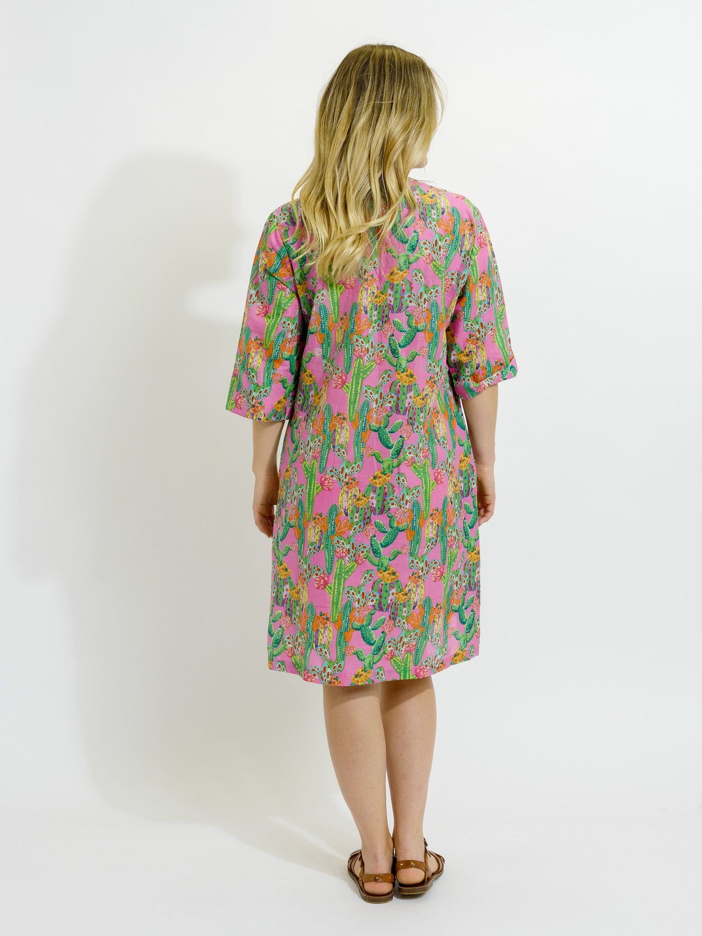 Heron Dress in Pink Cactus