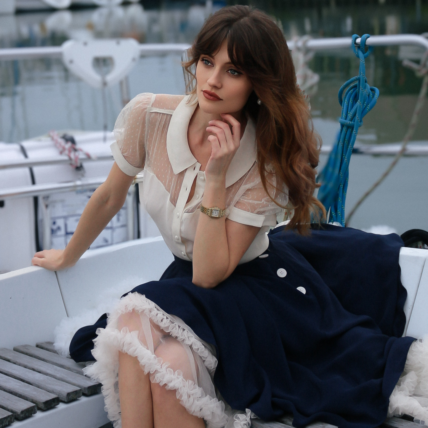 Isabelle Skirt in French Navy