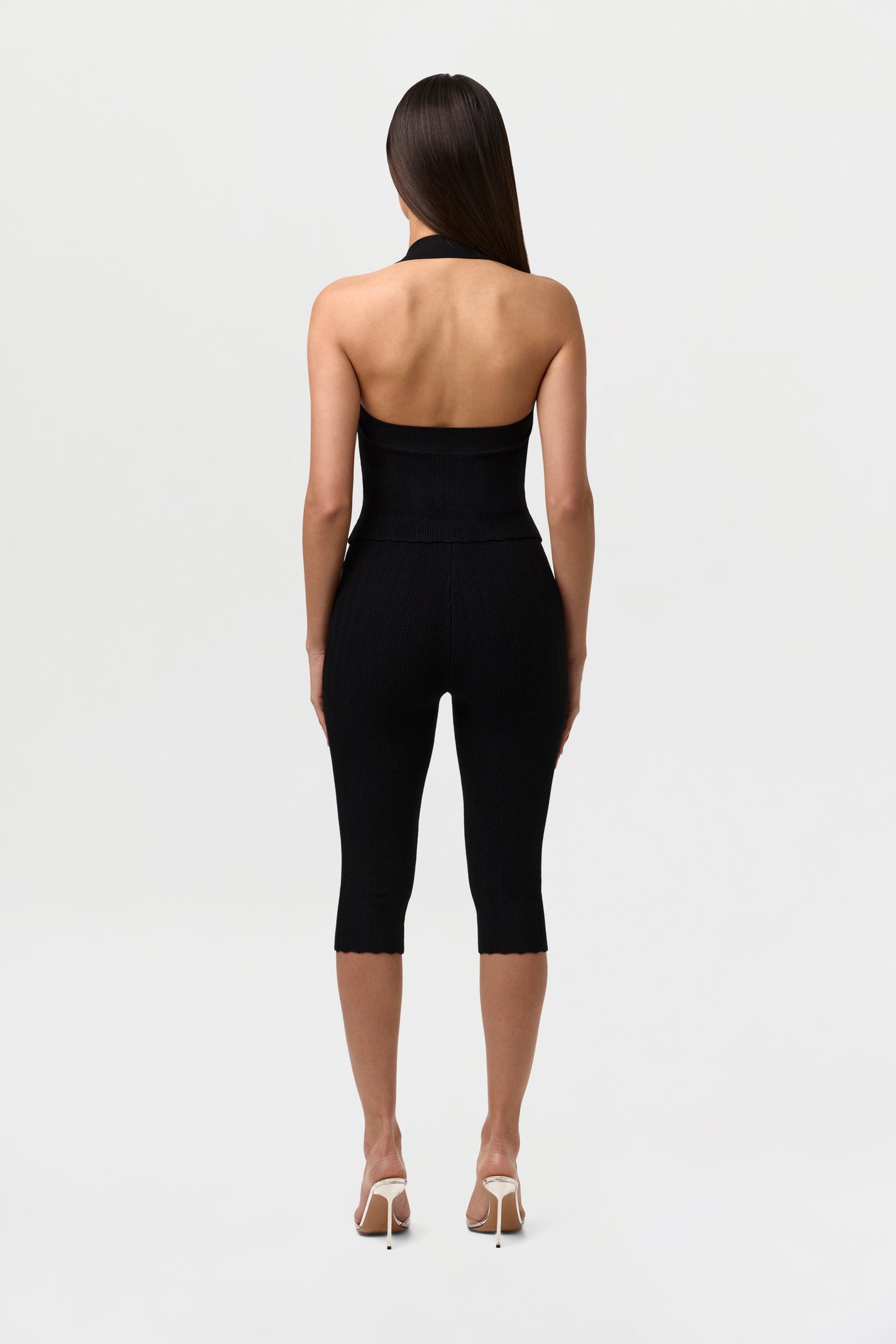 Knit Open Back Halter Top