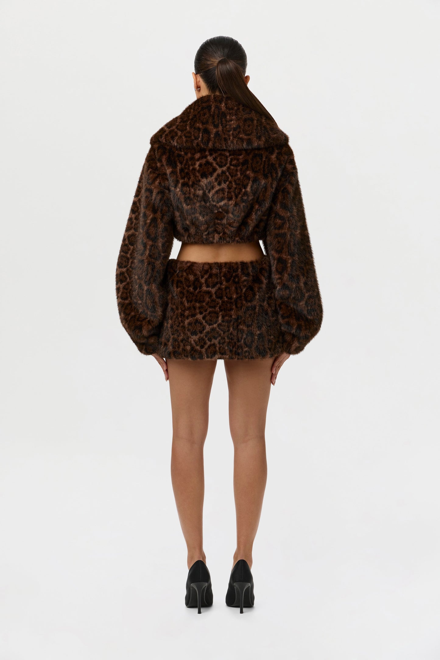 Faux Fur Leopard Shrug
