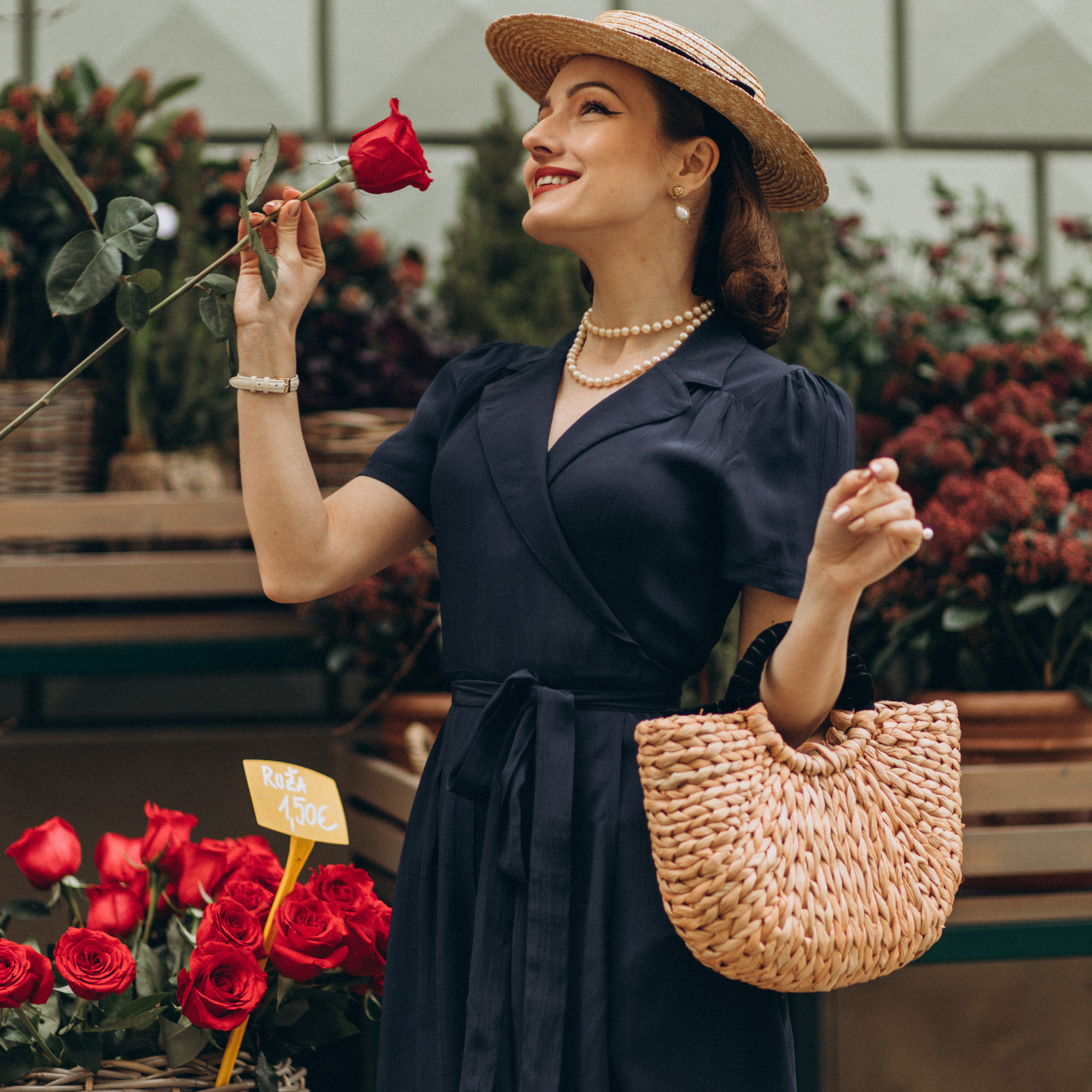 Peggy Wrap Dress in Lipstick Red