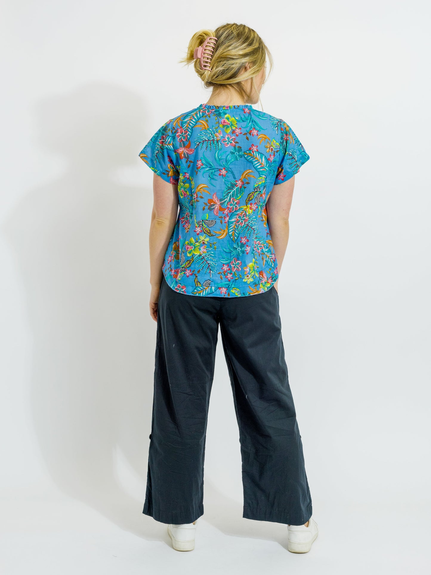 Capricorn Cotton Shirt in Blue Garden