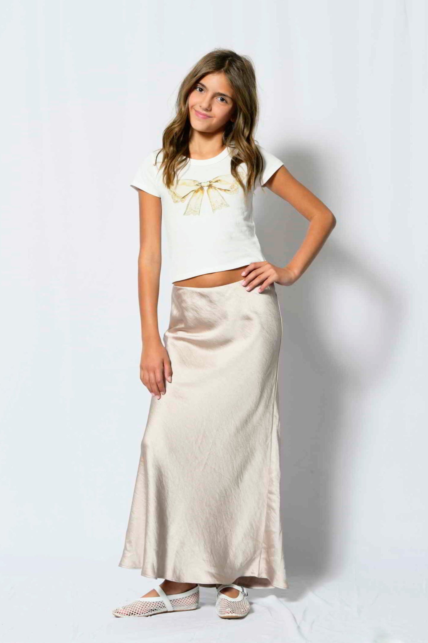 TWEEN VINTAGE BOW GRAPHIC TEE
