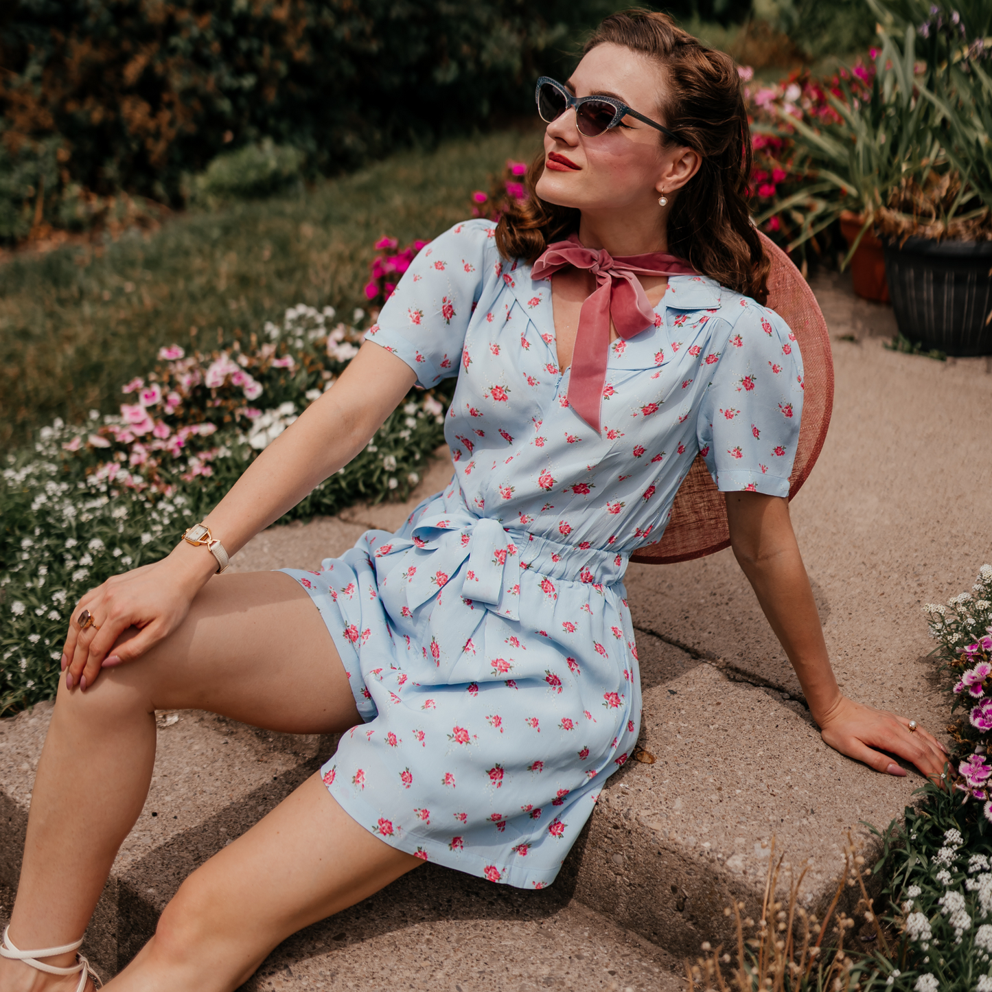 Emma Playsuit in Mint Rose