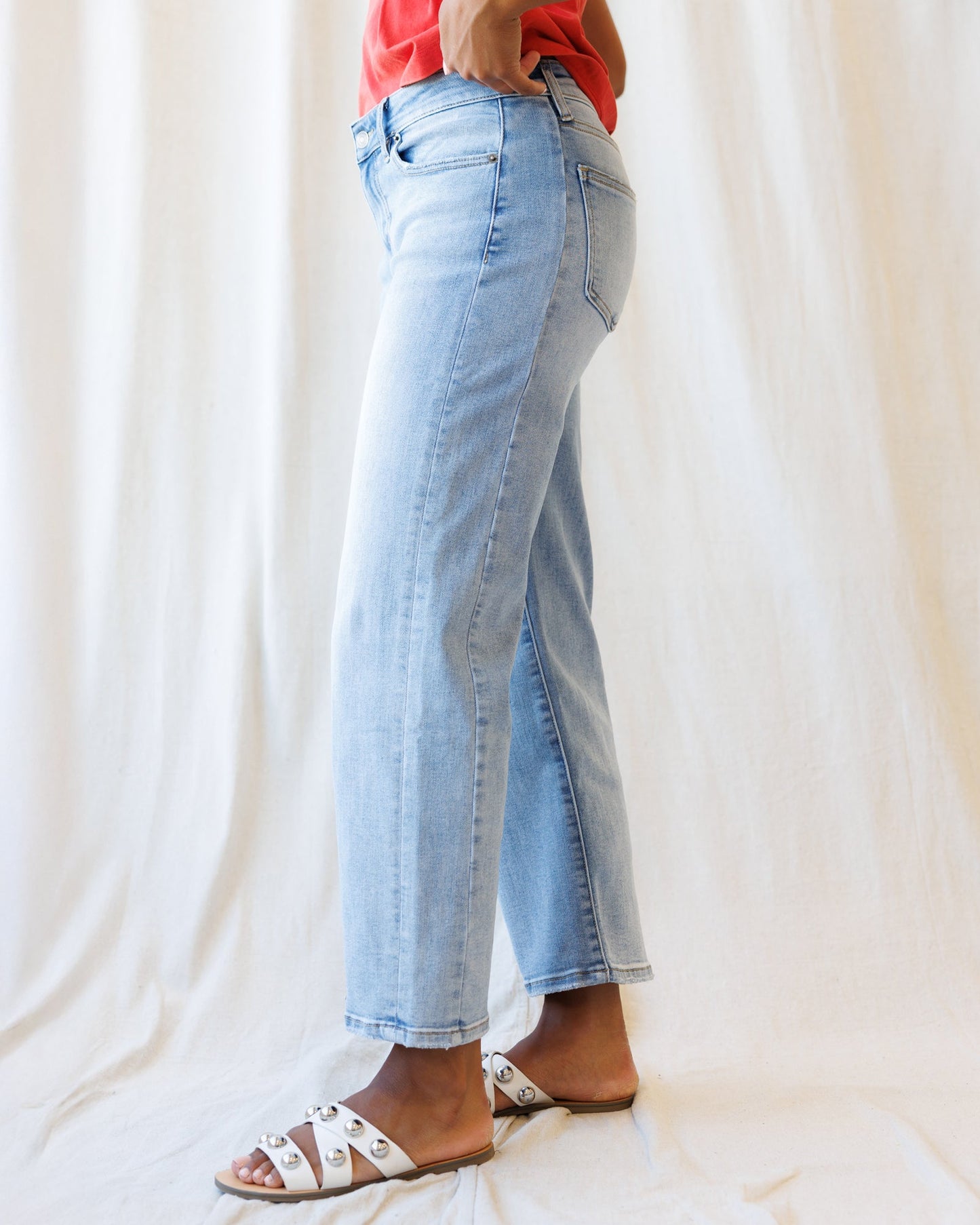 Mid-Rise Straight Ankle Loose Fit