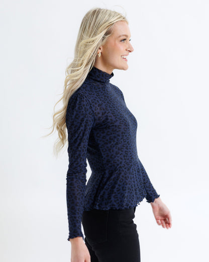 Peplum Turtleneck Top - Final Sale