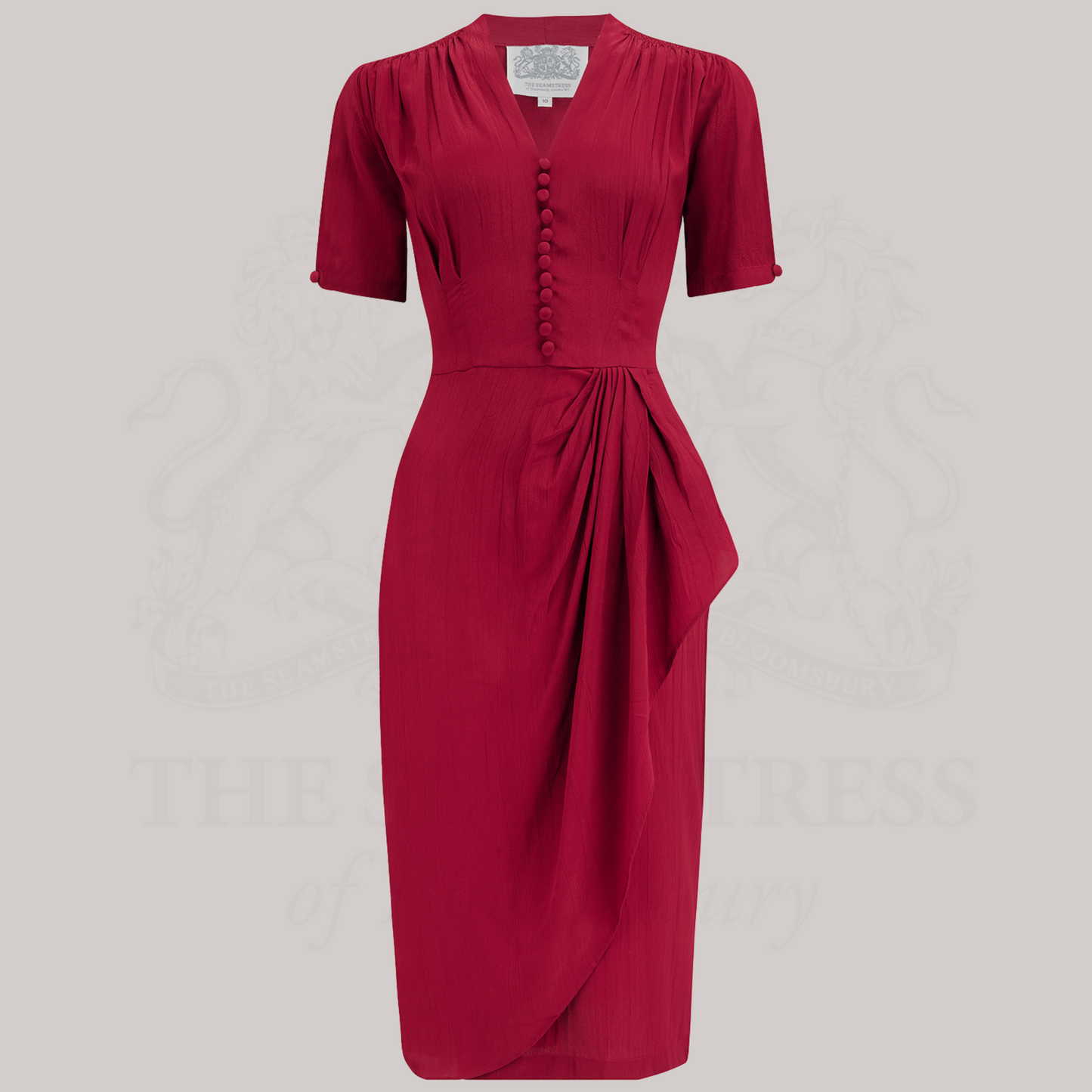 Mabel Waterfall Dress in Windsor Wine