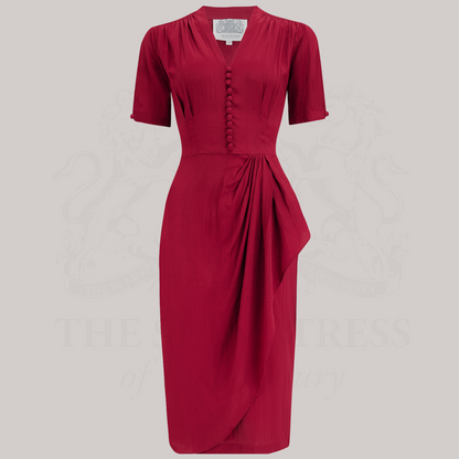 Mabel Waterfall Dress in Windsor Wine