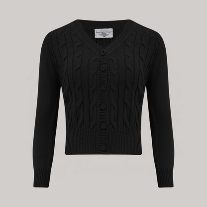 Cable Knit Cardigan in Black