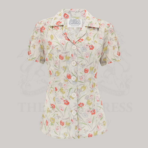 Grace Blouse in Georgette Poppy Print