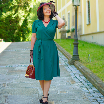 Peggy Wrap Dress in Hampton Green