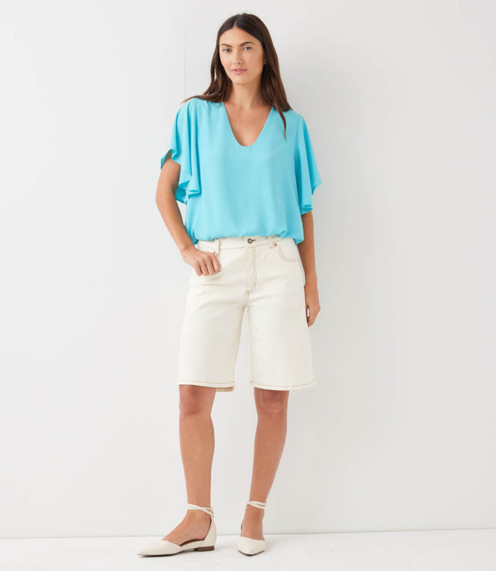 Flutter Sleeve V-Neck Top