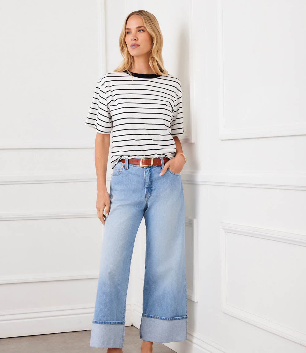 Stripe Short Sleeve Top