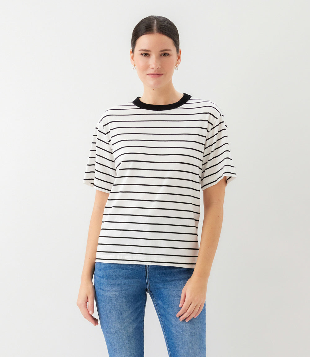 Stripe Short Sleeve Top