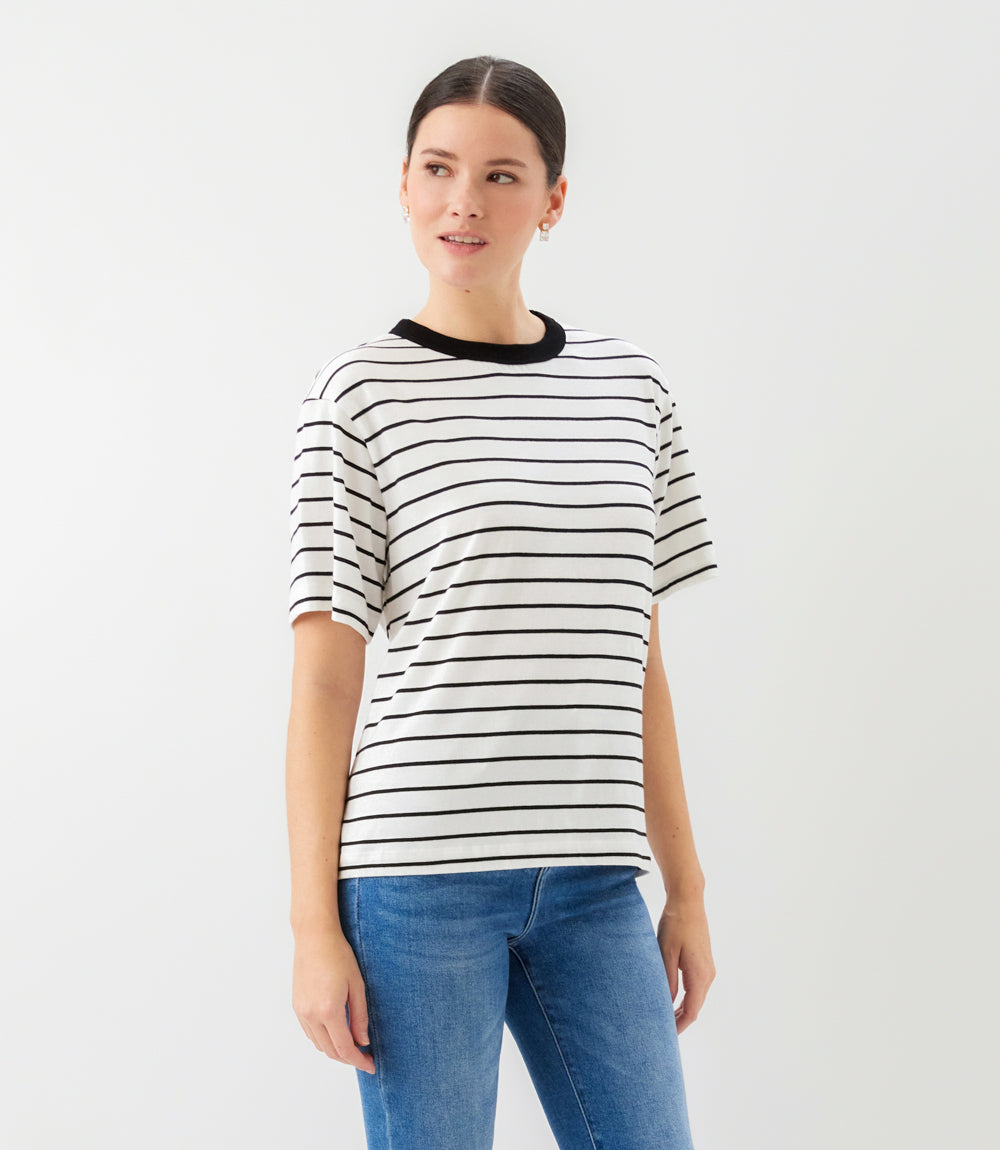 Stripe Short Sleeve Top
