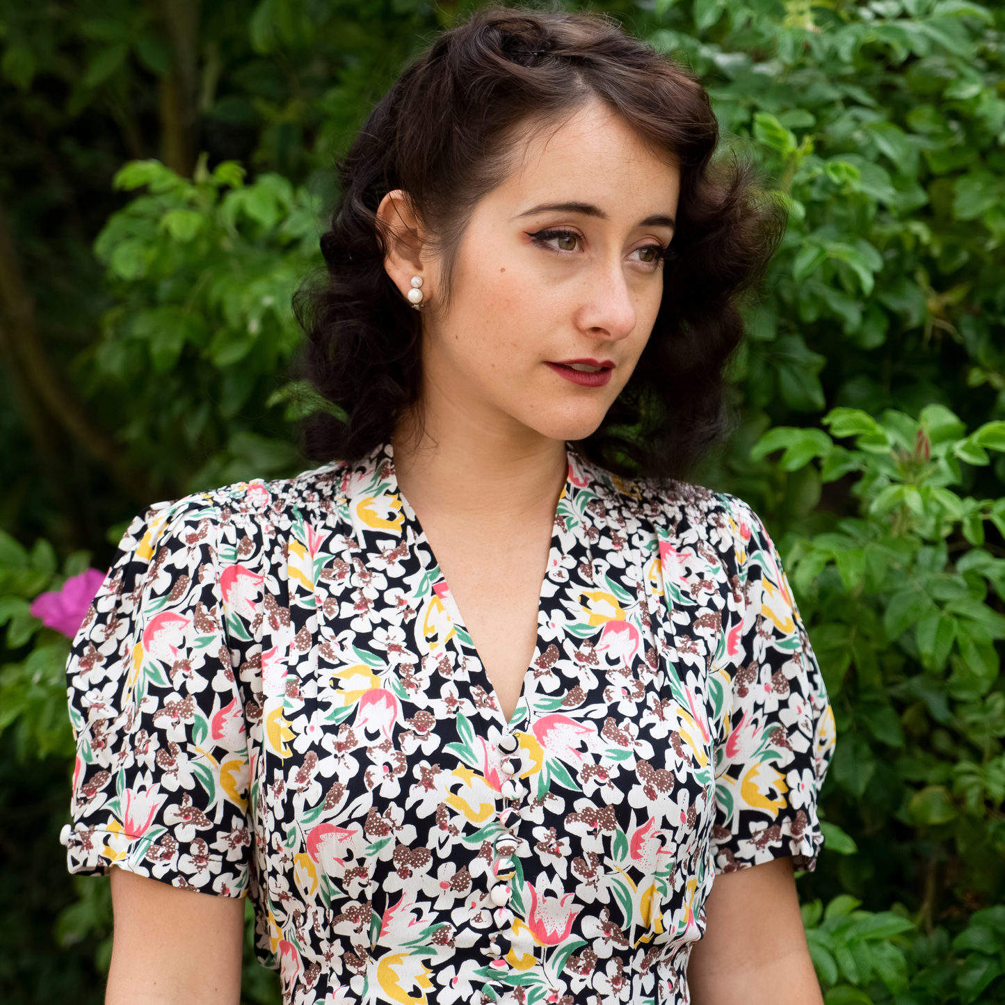 Mabel Waterfall Dress in Tulip Print