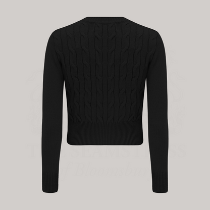 Cable Knit Cardigan in Black