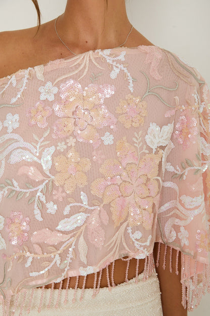 Paloma Sequin Poncho | Pink