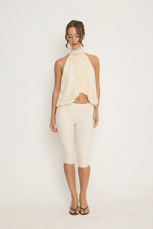 Sophia Lace Capris | Cream