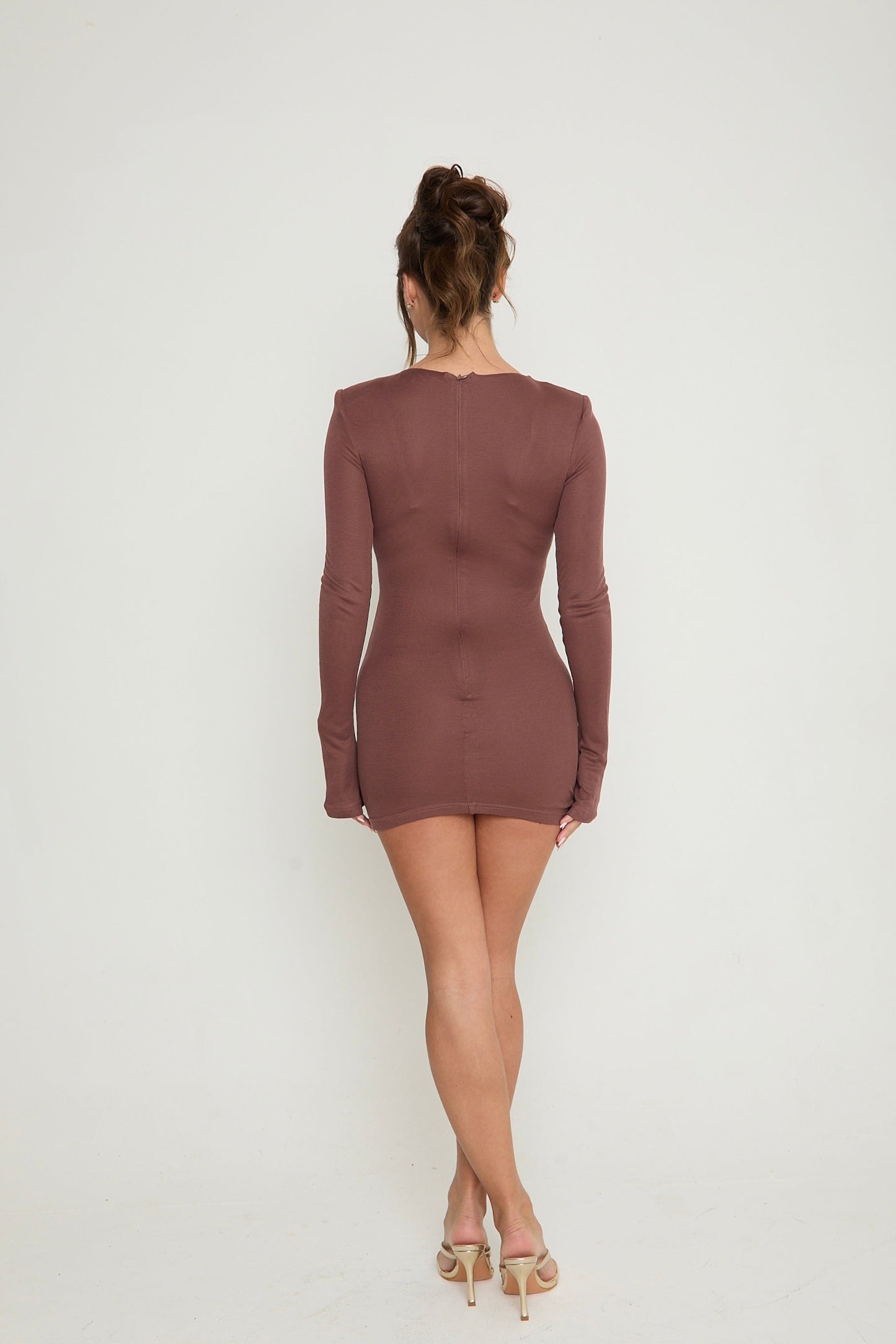 Naomi Ruched Drape Dress | Mauve