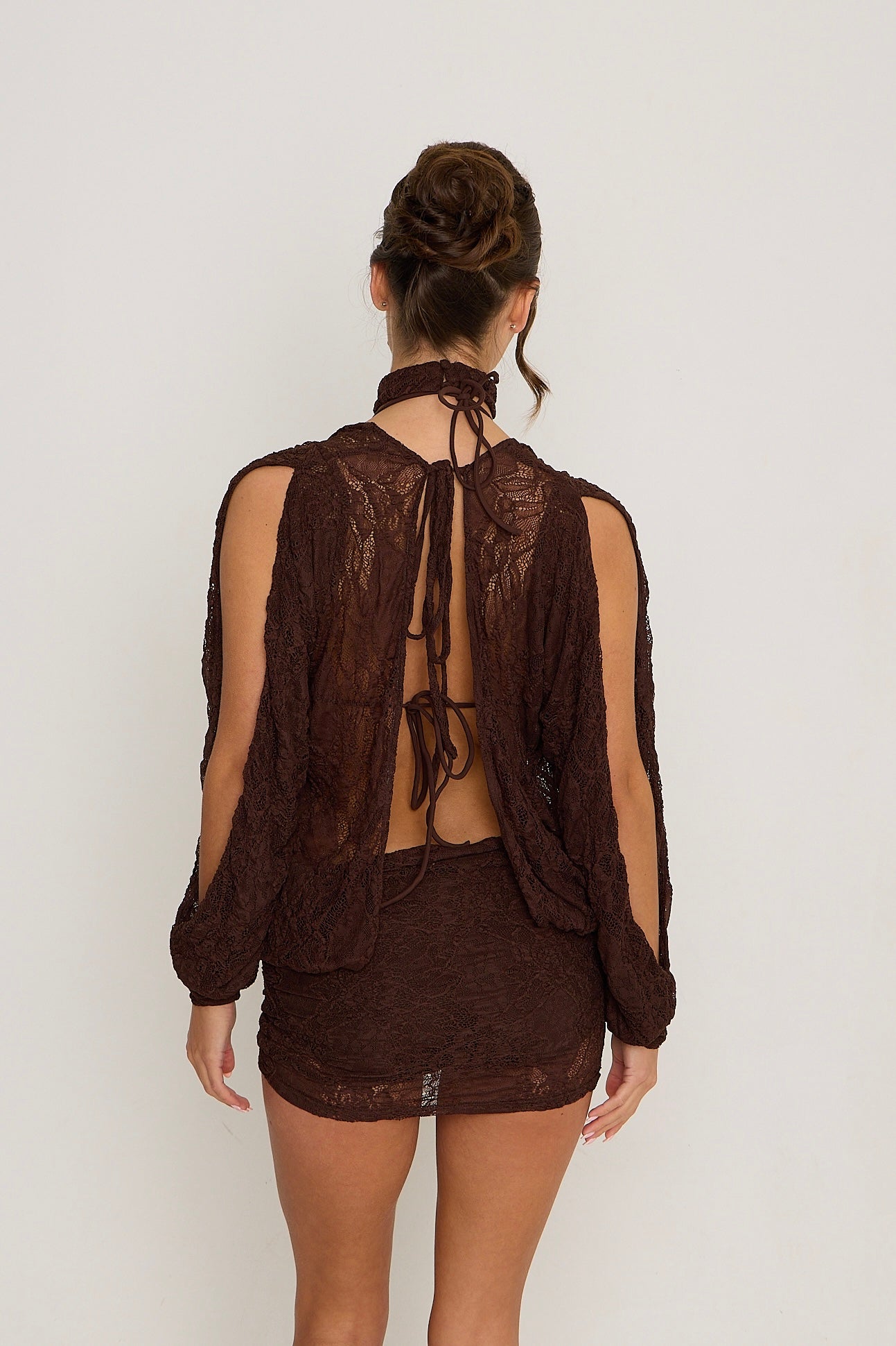 Jessica Lace Dress | Brown