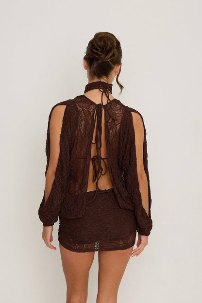 Jessica Lace Dress | Brown