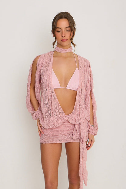 Jessica Lace Dress | Pink