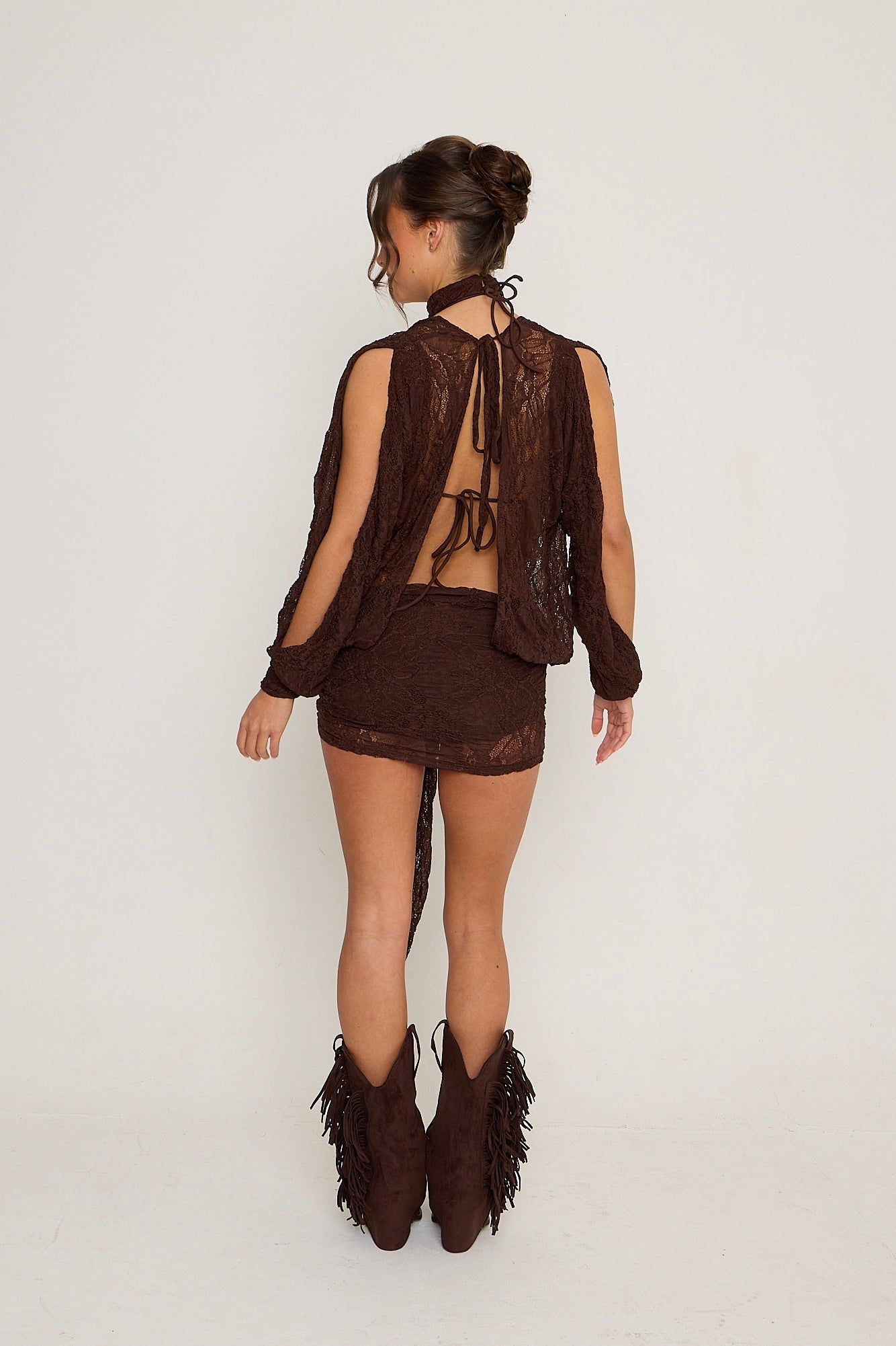 Jessica Lace Dress | Brown
