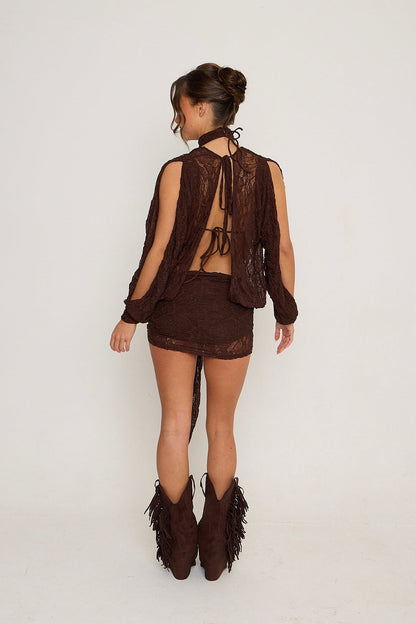 Jessica Lace Dress | Brown