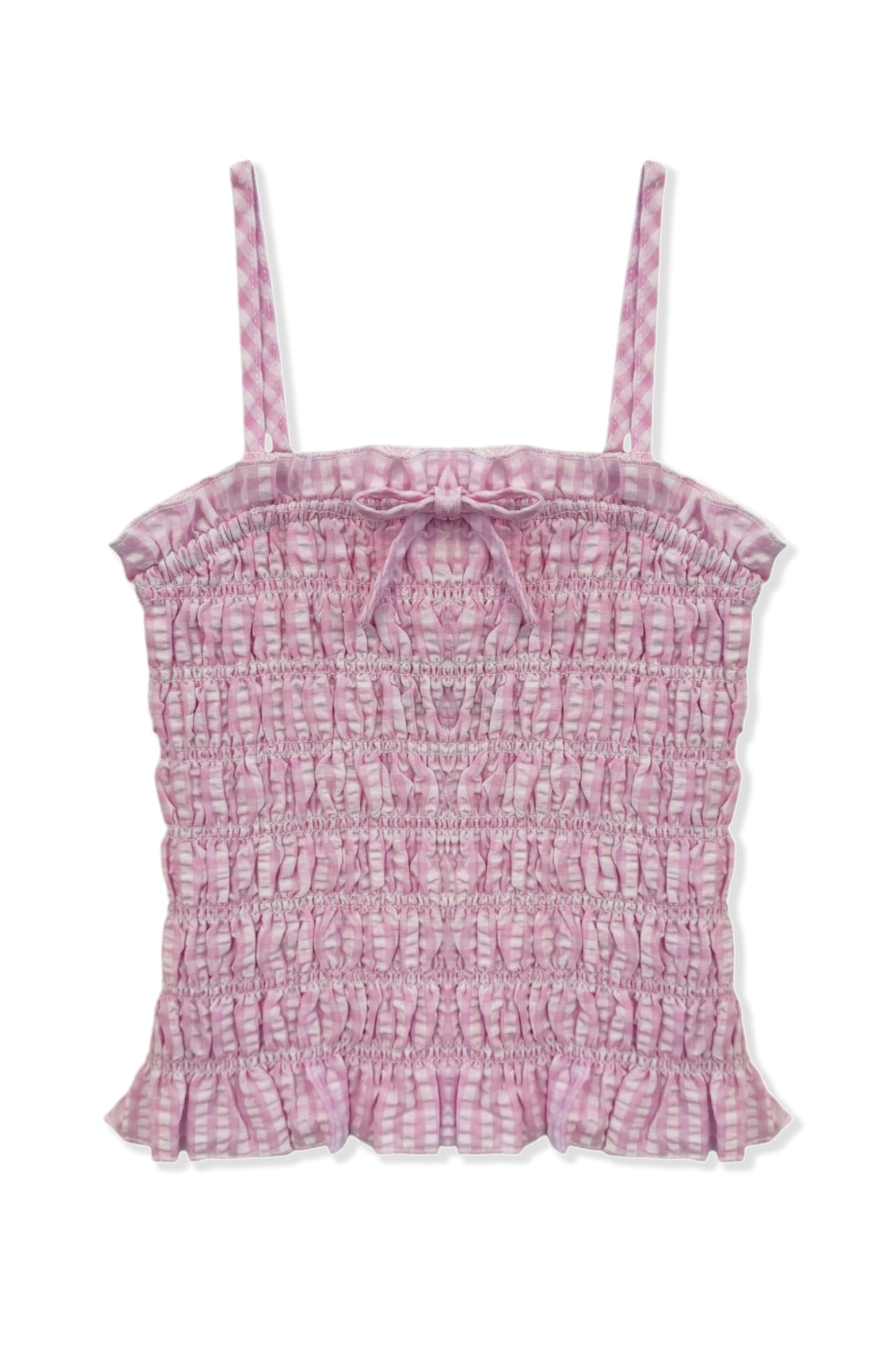 TWEEN ALMA SEERSUCKER SMOCKED STRAPLESS TOP - FINAL SALE