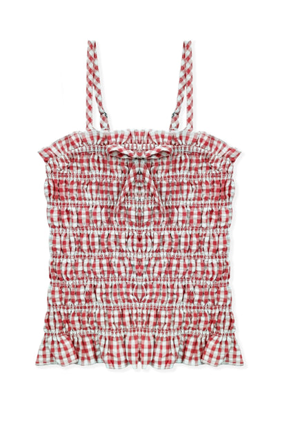 TWEEN ALMA SEERSUCKER SMOCKED STRAPLESS TOP - FINAL SALE