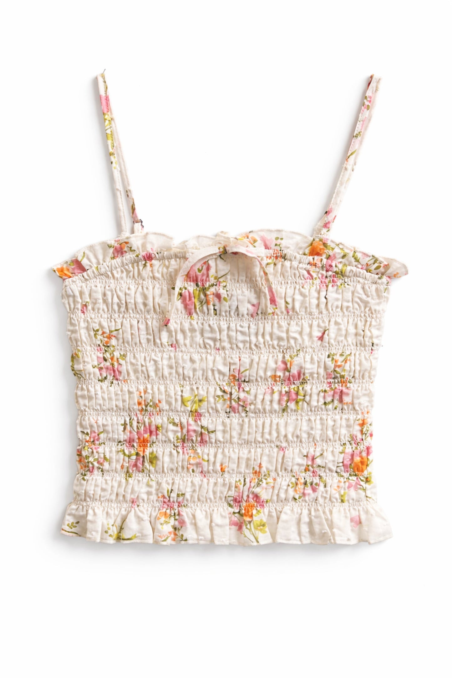 JUNIOR ALMA PRINTED GATHERED CAMI TOP