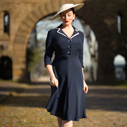 Lisa-Mae Shirtwaister Dress in French Navy
