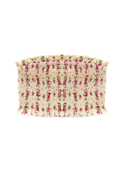 JUNIOR BEA PRINTED SMOCKED TUBE TOP - FINAL SALE