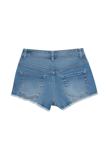 TWEEN BERLIN SIDE LACE UP DENIM SHORTS