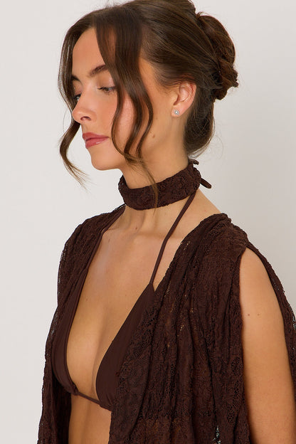Jessica Lace Dress | Brown
