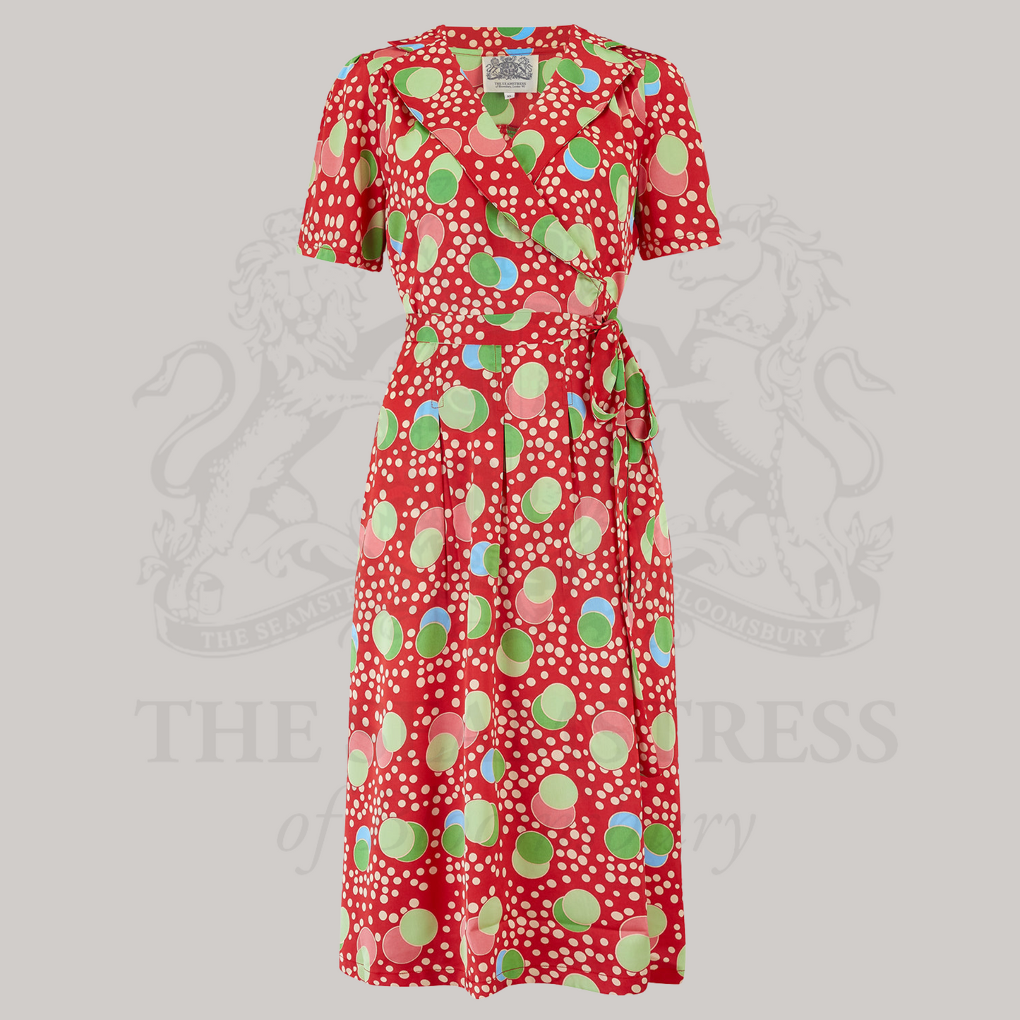 Peggy Wrap Dress in Atomic Satin