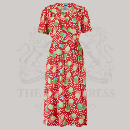 Peggy Wrap Dress in Atomic Satin