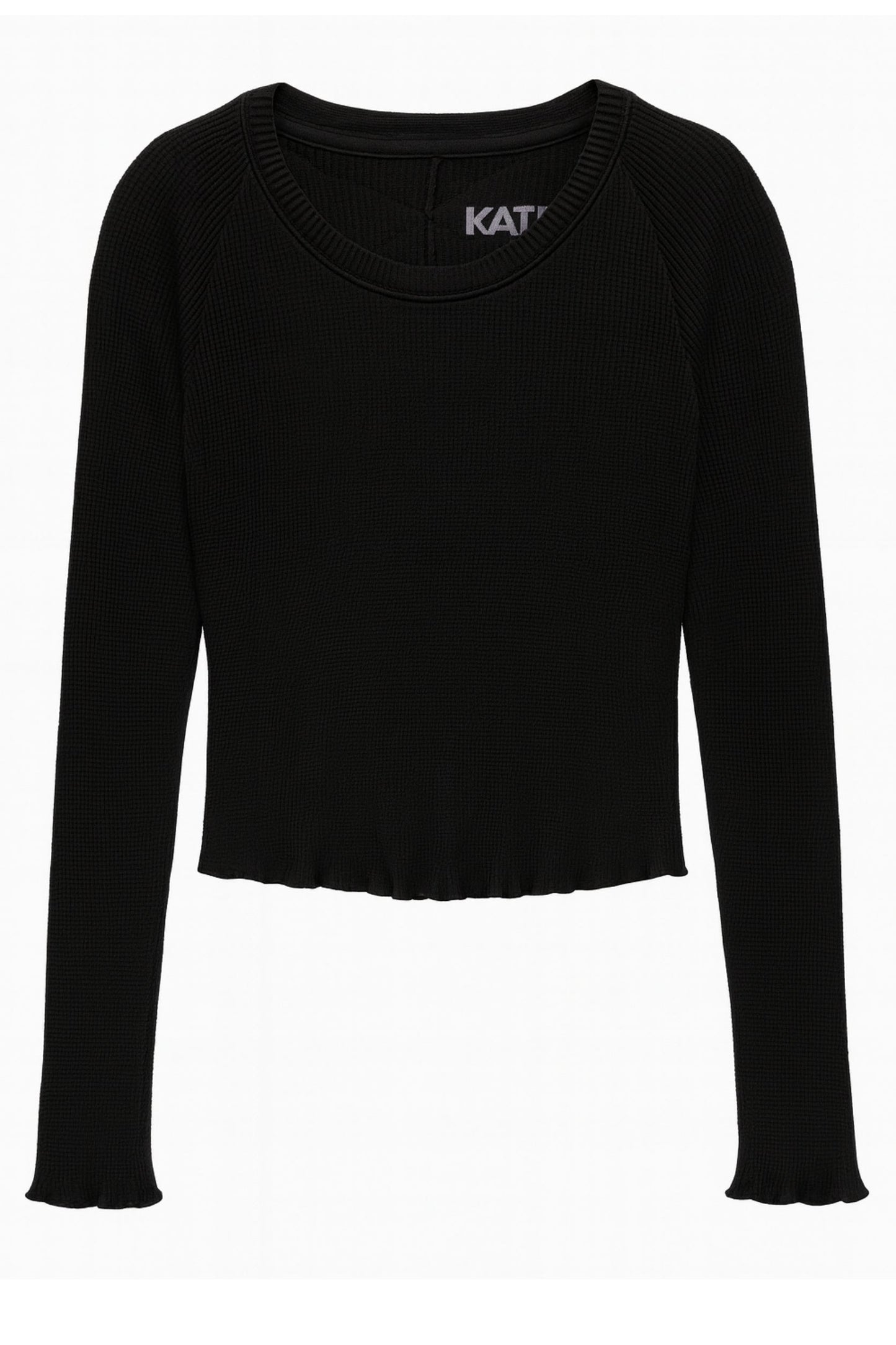 JUNIOR CAMDEN LETTUCE HEM LS TOP