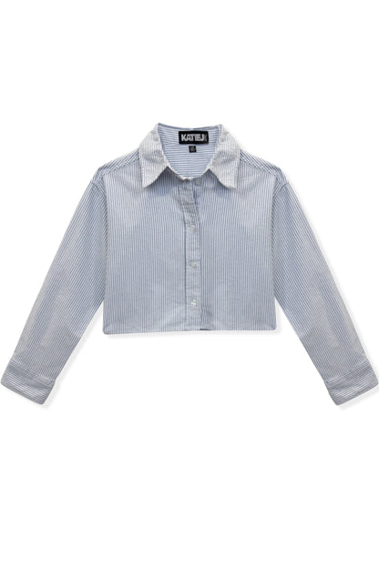 TWEEN CAPRI CROPPED BUTTONDOWN L/S SHIRT