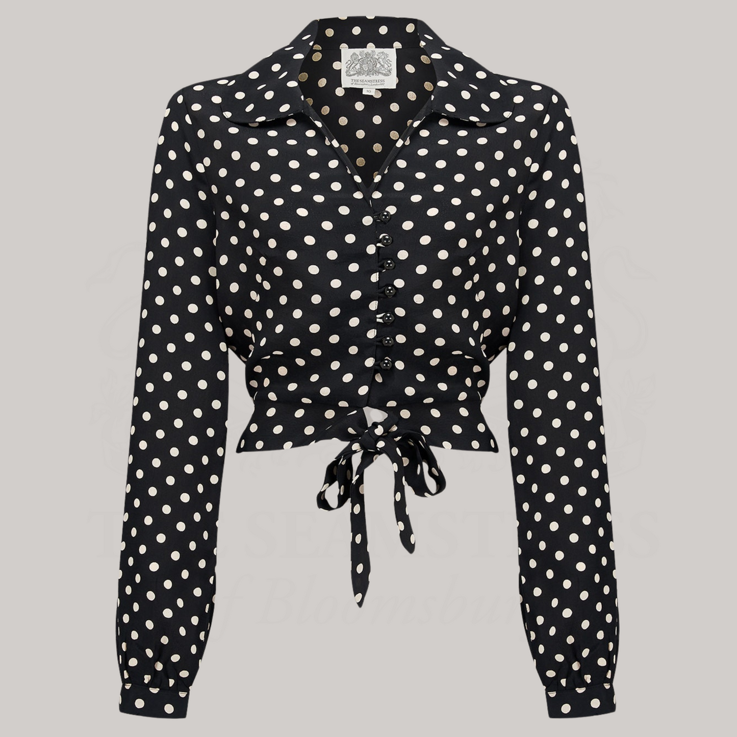 Clarice Blouse in Black Polka