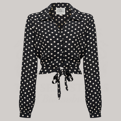 Clarice Blouse in Black Polka