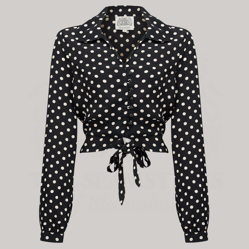 Clarice Blouse in Black Polka