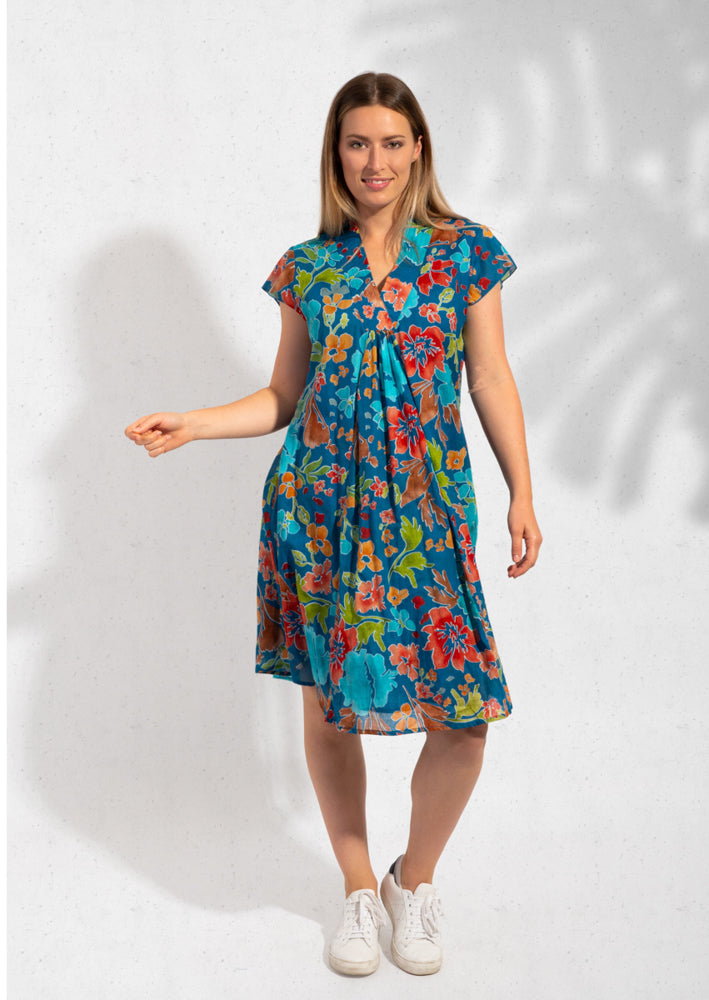 Cabarita Dress in Blue Floral