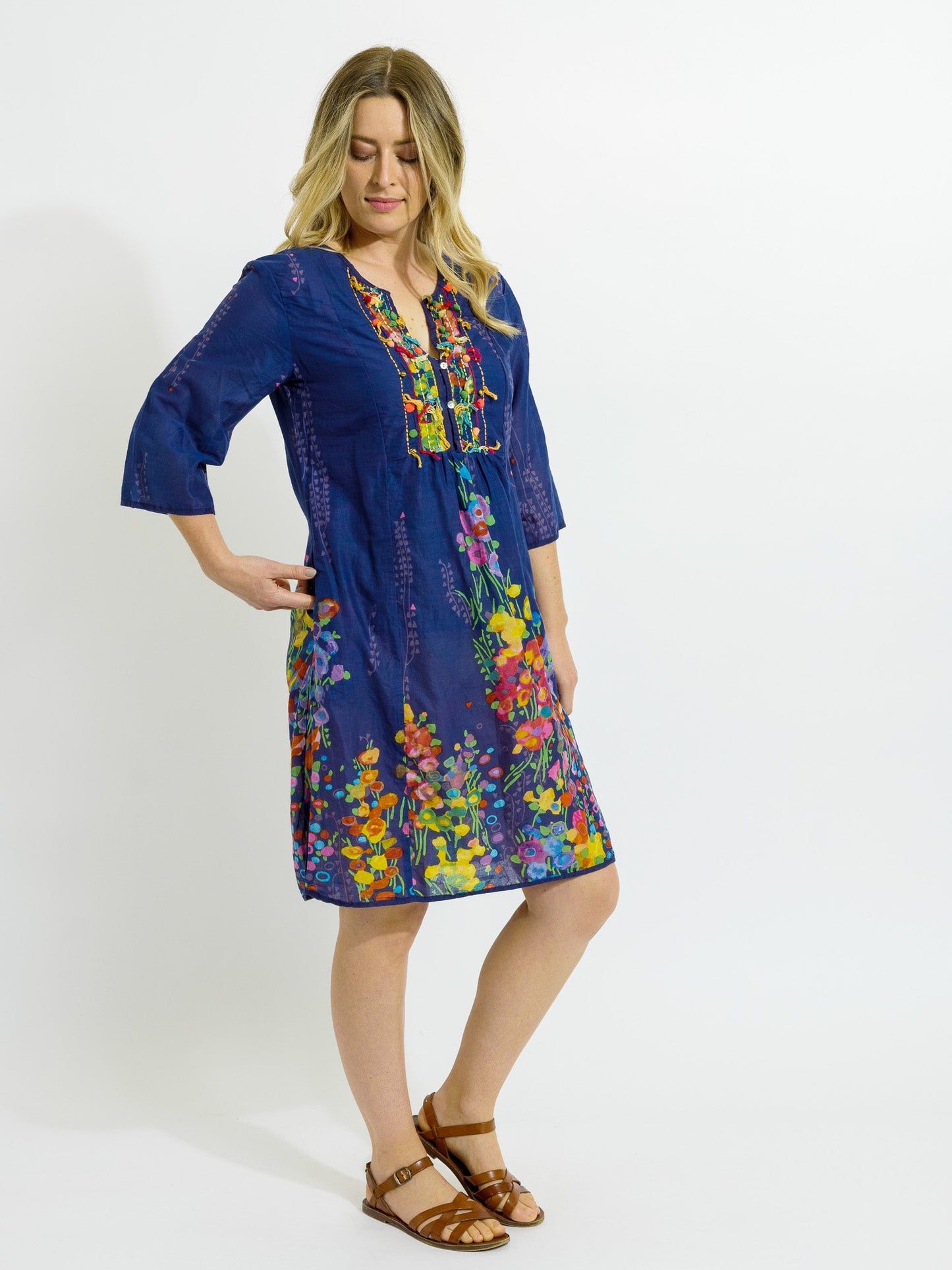 Bangalow Boho Dress in Navy Spring