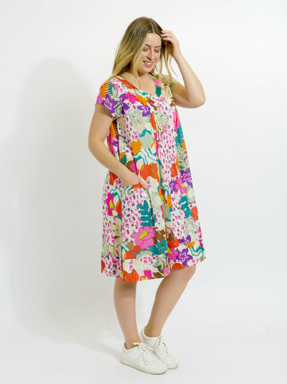 Marcoola dress in Fresh Pink Floral