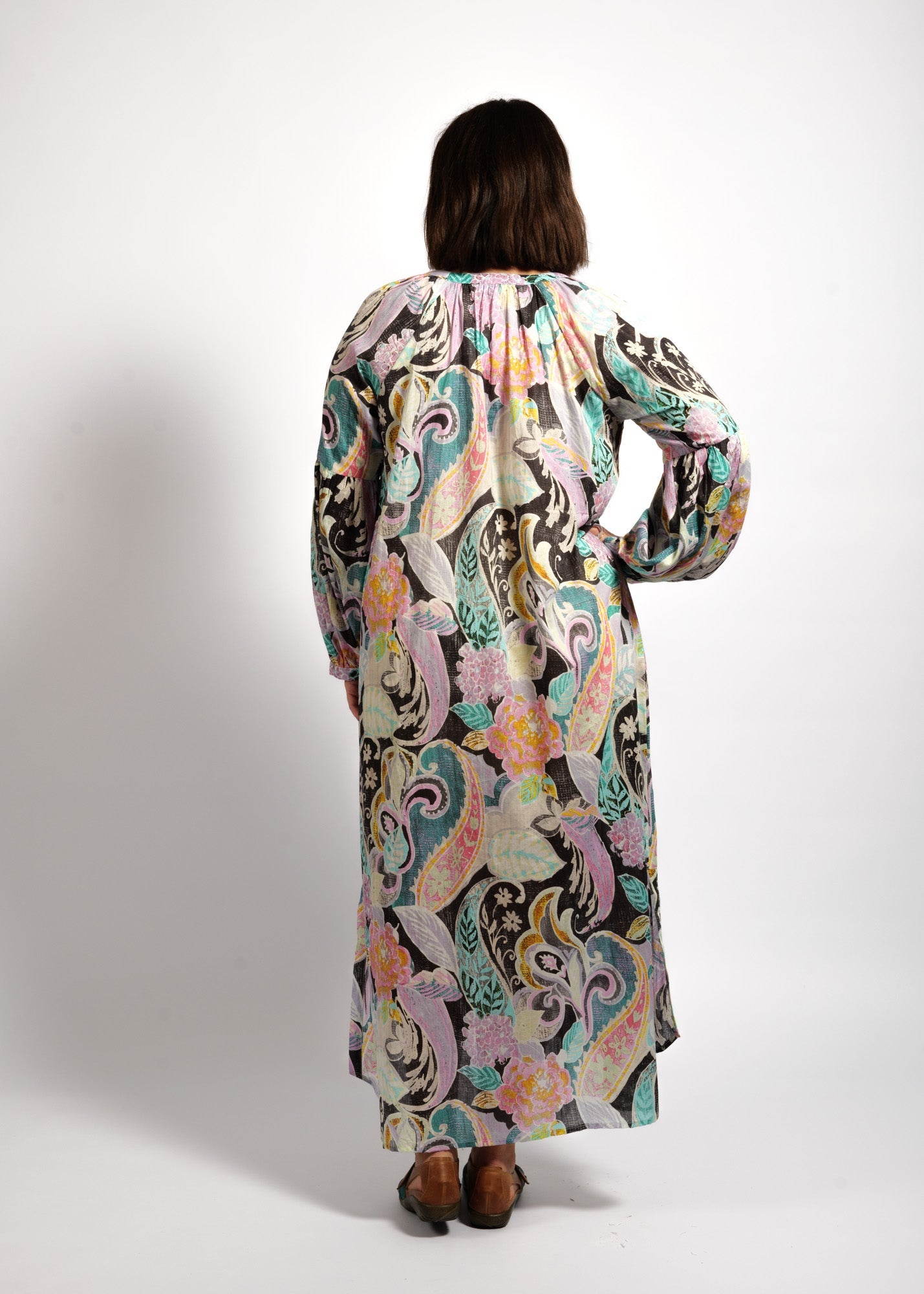 Layla Dress in Black Wash Swirl